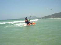 Keep riding! At Tarifa Max kitesurfing we will check on you with our rescue boat