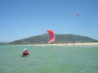 Body dragging in the sea, Tarifa Max Kitesurfing step by step progession method